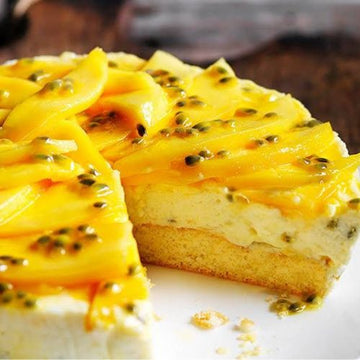 Tropical Mango & Passion Fruit Baked Cheesecake – 6″